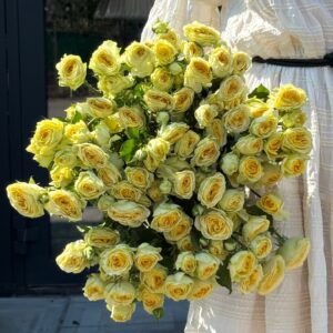Кустовые желтые розы